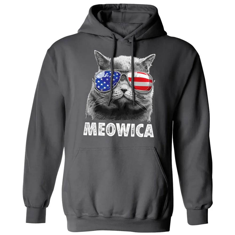 Cat 4th of July s Meowica Merica Men USA American Flag Classic Unisex Hoodie - 7