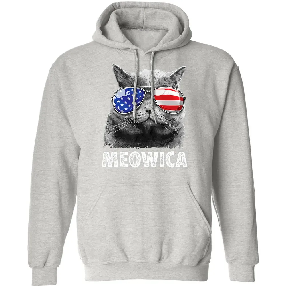 Cat 4th of July s Meowica Merica Men USA American Flag Classic Unisex Hoodie - 8