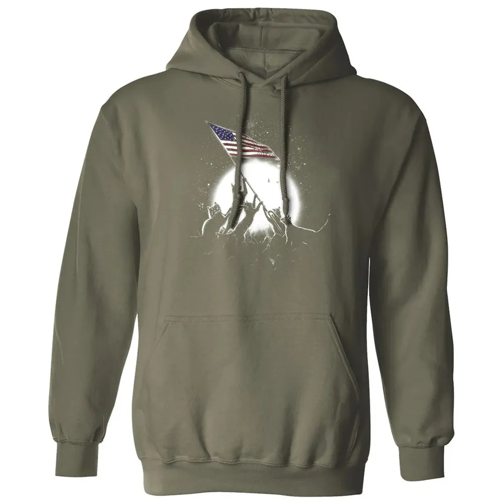 CATS AMERICAN FLAG Classic Unisex Hoodie - 4