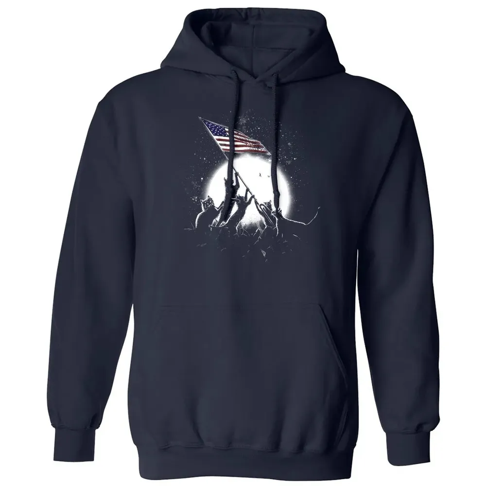CATS AMERICAN FLAG Classic Unisex Hoodie - 2