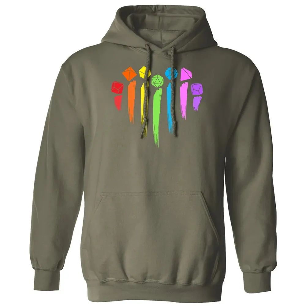 Dice Rainbow Heart Shape Classic Unisex Hoodie - 4