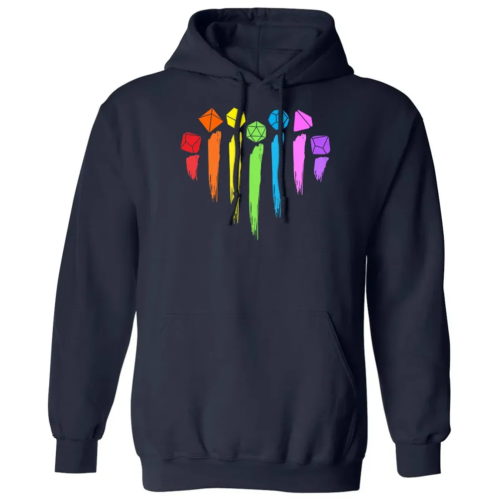 Dice Rainbow Heart Shape Classic Unisex Hoodie - 2