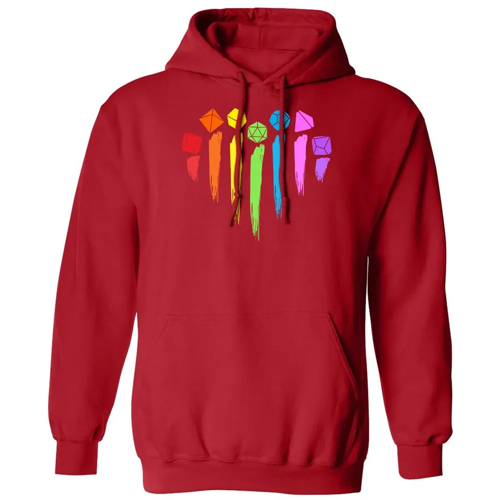 Dice Rainbow Heart Shape Classic Unisex Hoodie - 5