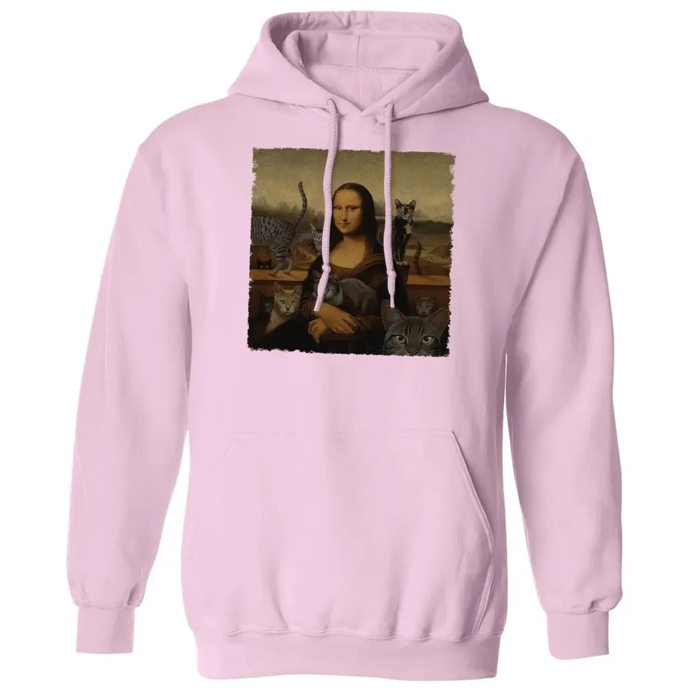 Monalisa with cats Classic Unisex Hoodie - 3