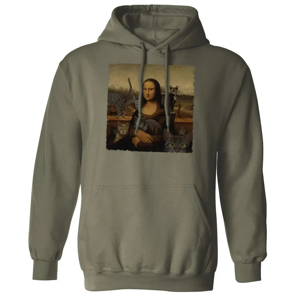 Monalisa with cats Classic Unisex Hoodie - 4