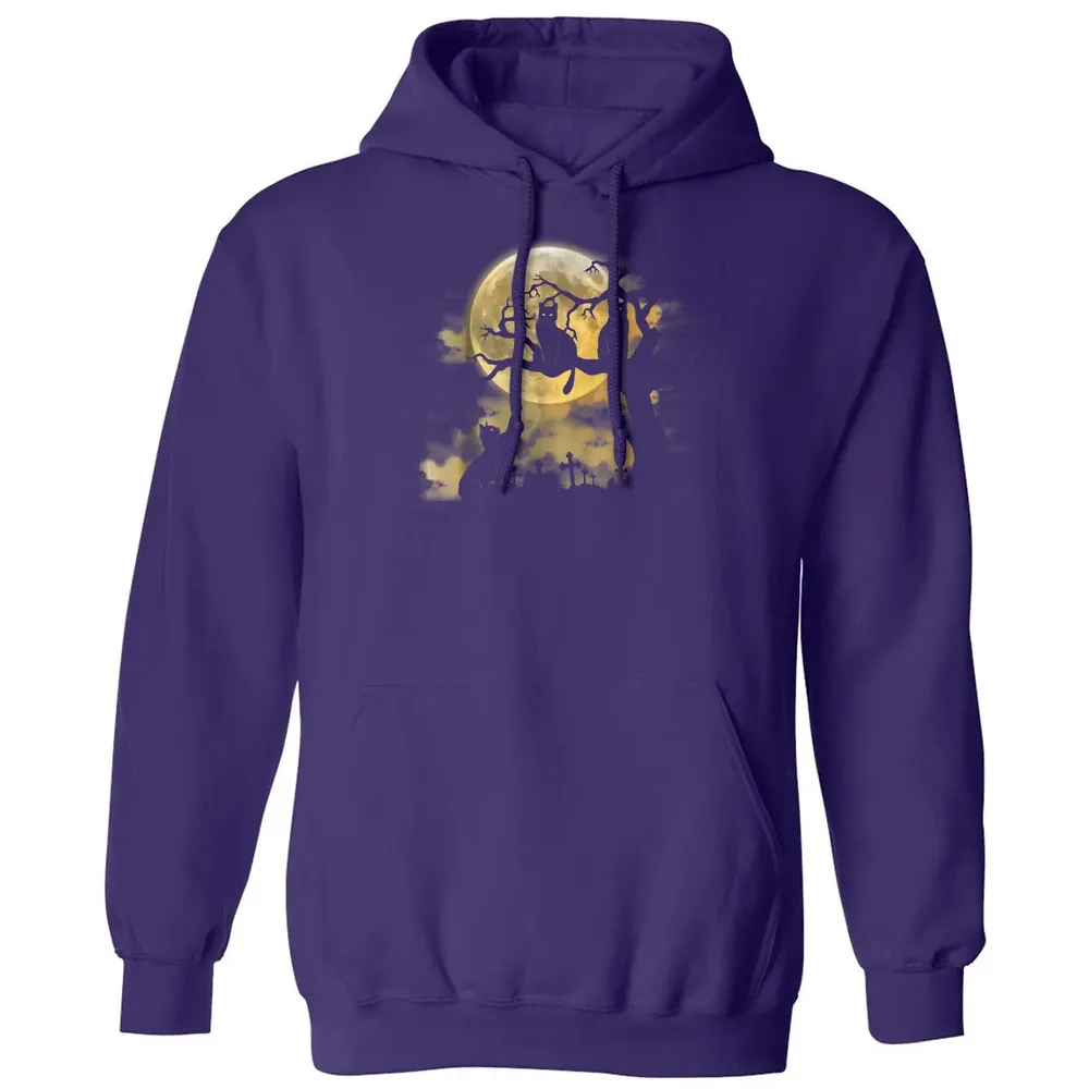 Full Moon Wiccan    Black Cat Pagan Gifts Classic Unisex Hoodie - 6