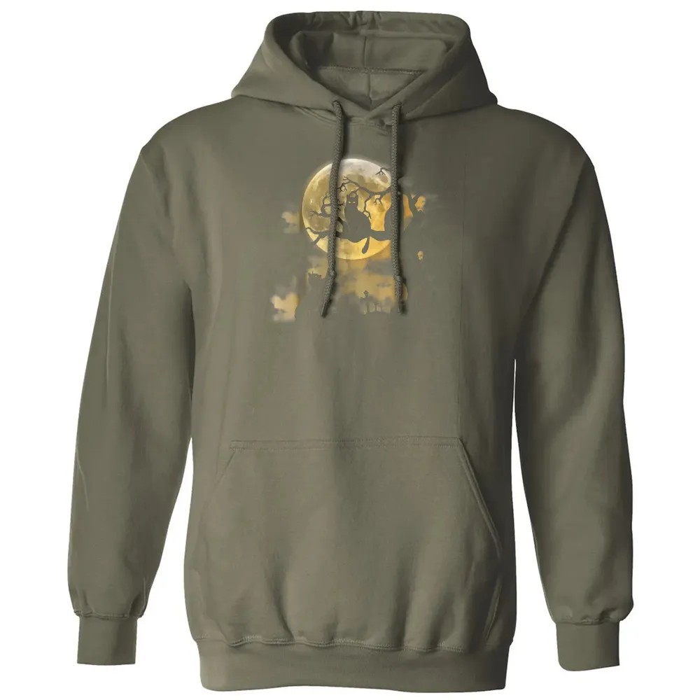 Full Moon Wiccan    Black Cat Pagan Gifts Classic Unisex Hoodie - 4
