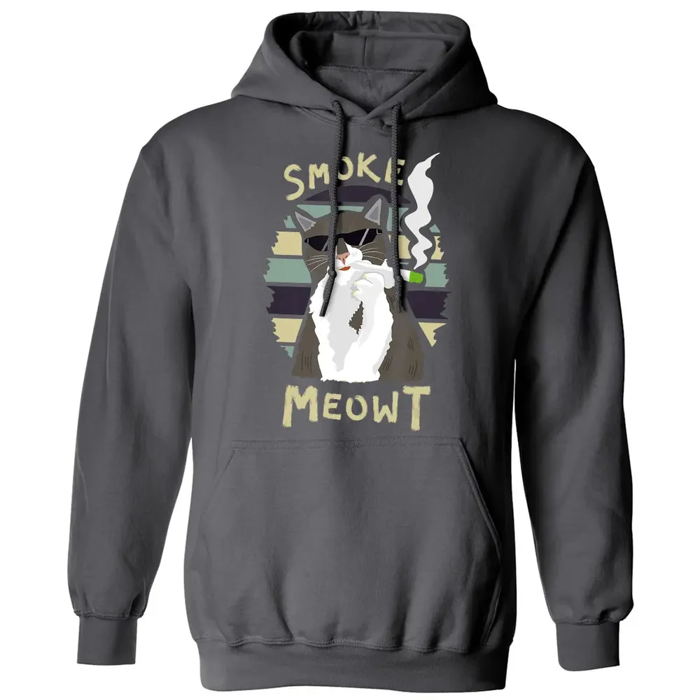 420 Cat Smoking Weed Kitten Cannabis  Gift Women Men Classic Unisex Hoodie - 7