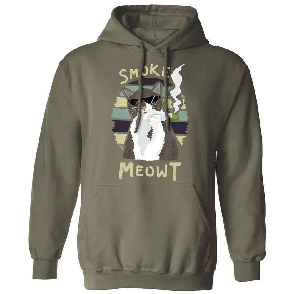 420 Cat Smoking Weed Kitten Cannabis  Gift Women Men Classic Unisex Hoodie - 4