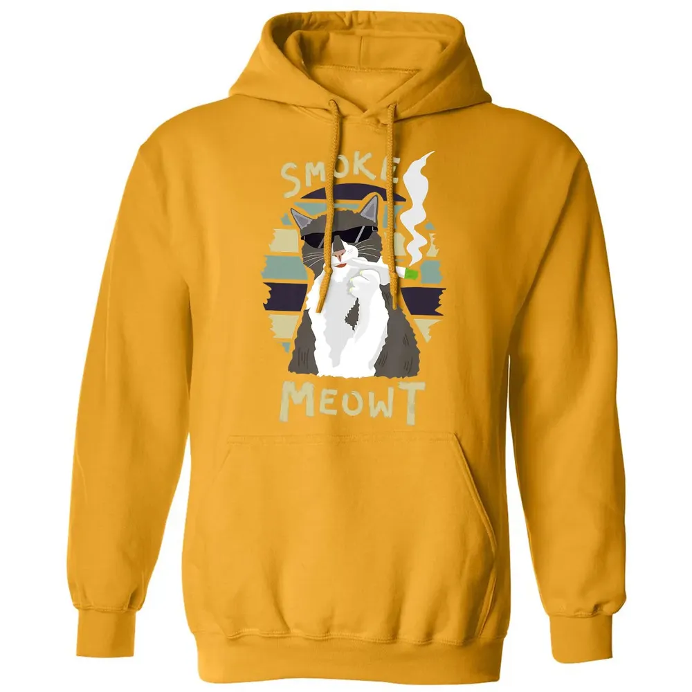 420 Cat Smoking Weed Kitten Cannabis  Gift Women Men Classic Unisex Hoodie - 12