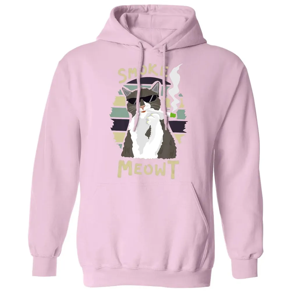 420 Cat Smoking Weed Kitten Cannabis  Gift Women Men Classic Unisex Hoodie - 3