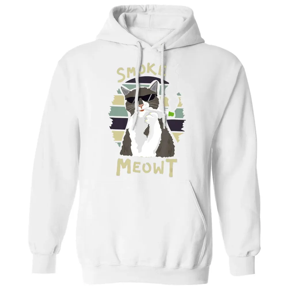 420 Cat Smoking Weed Kitten Cannabis  Gift Women Men Classic Unisex Hoodie - 11