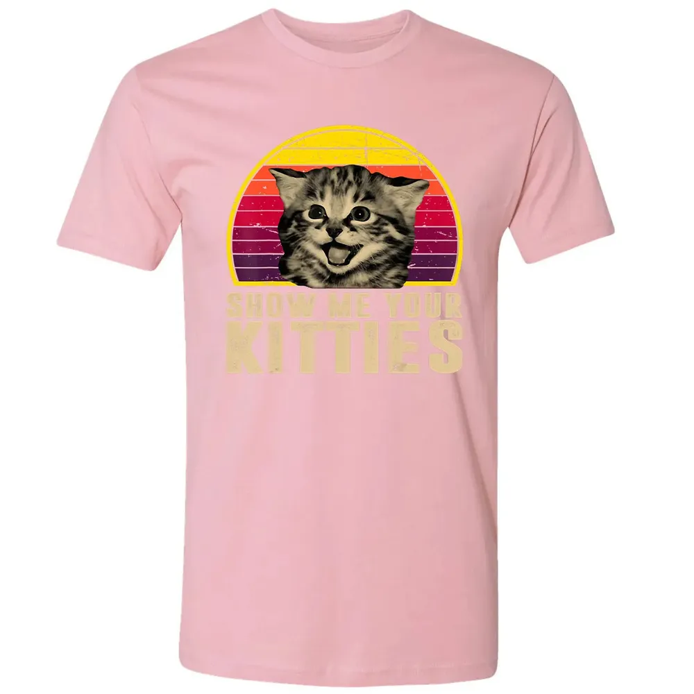 Show Me Your Kitties Funny Kitten Cat Lover Retro Vintage Premium Unisex T-shirt - 3