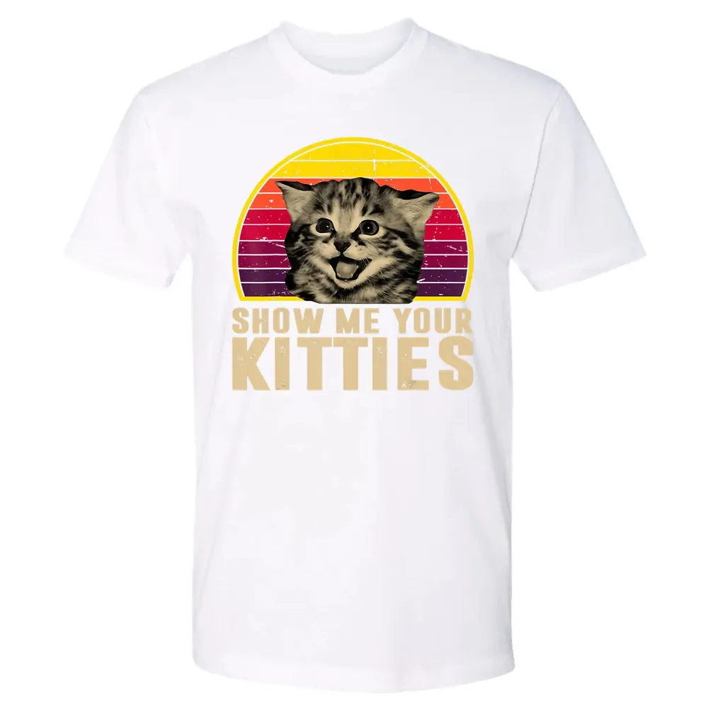 Show Me Your Kitties Funny Kitten Cat Lover Retro Vintage Premium Unisex T-shirt - 4