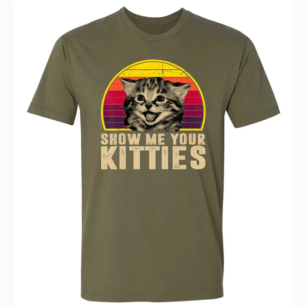 Show Me Your Kitties Funny Kitten Cat Lover Retro Vintage Premium Unisex T-shirt - 5