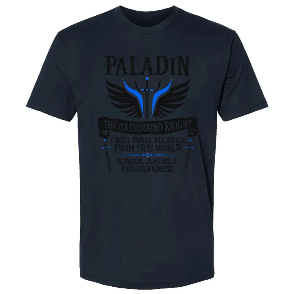 PALADIN, THE OATHBOUND KNIGHT (Black) Premium Unisex T-shirt - 13