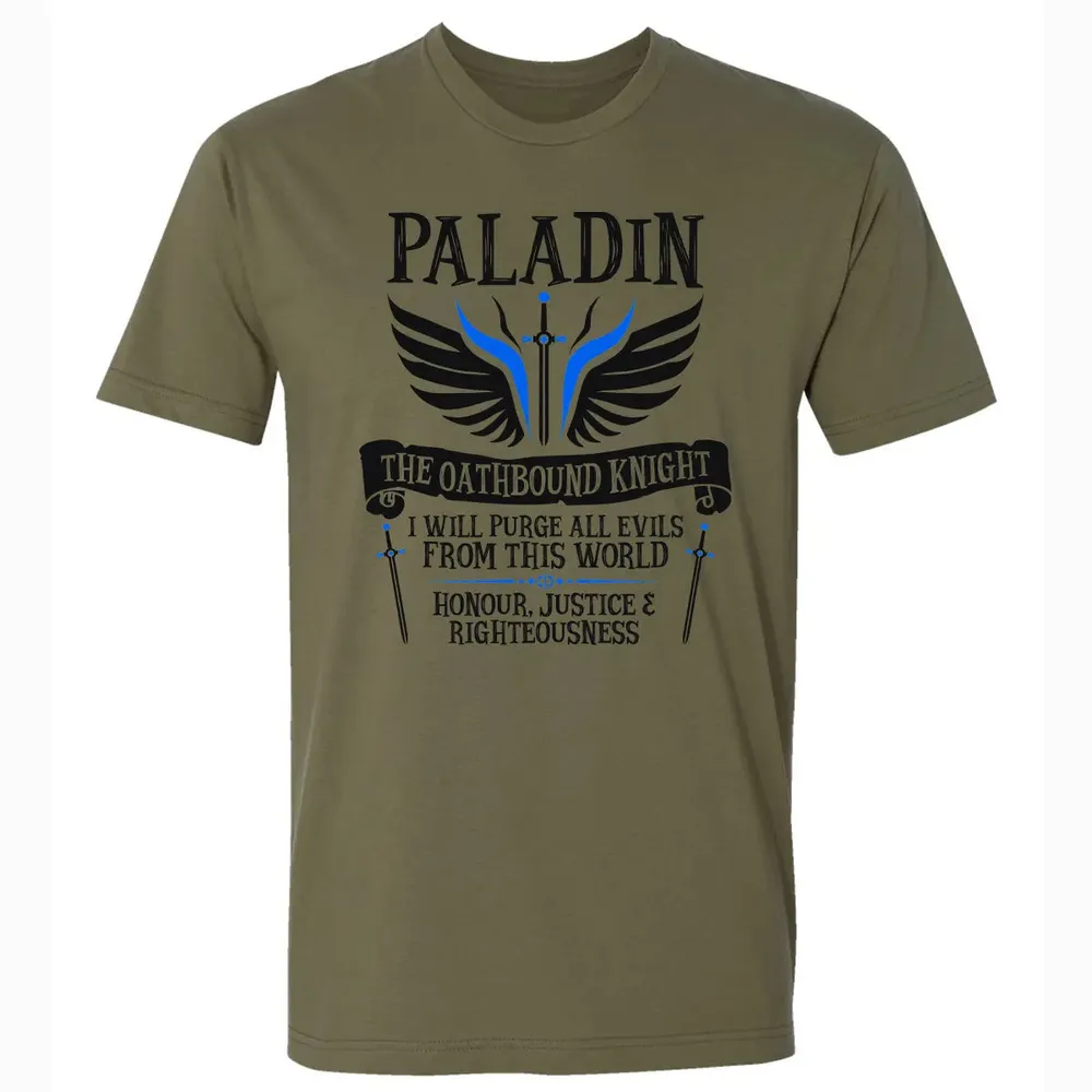 PALADIN, THE OATHBOUND KNIGHT (Black) Premium Unisex T-shirt - 5