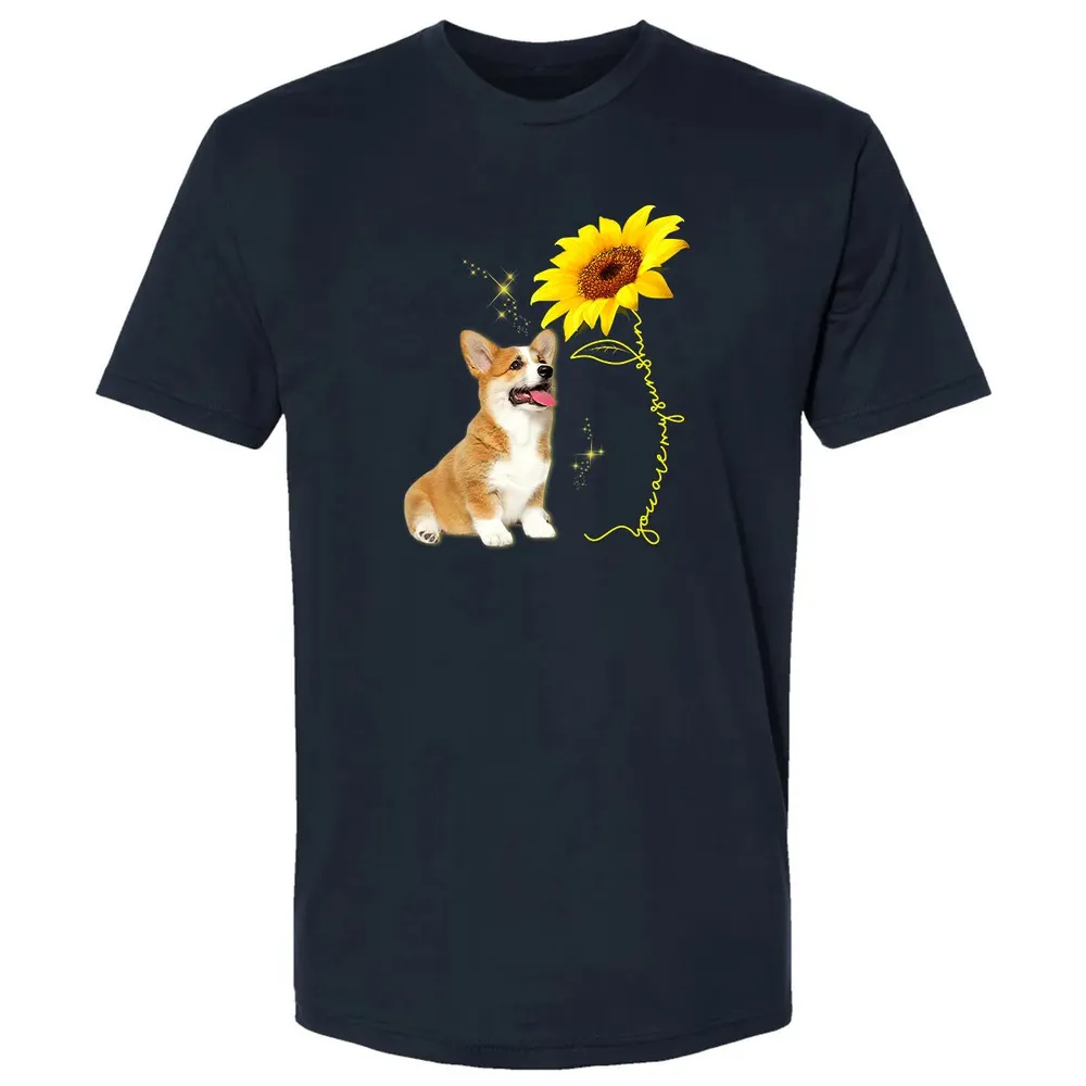 You Are My Sunshine Sunflower Corgi Lover Premium Unisex T-shirt - 2