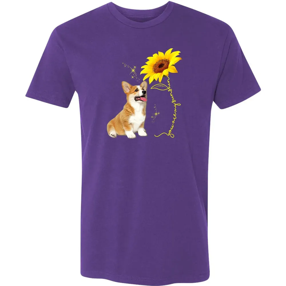 You Are My Sunshine Sunflower Corgi Lover Premium Unisex T-shirt - 7