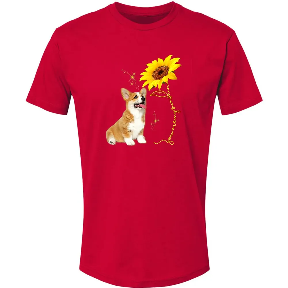 You Are My Sunshine Sunflower Corgi Lover Premium Unisex T-shirt - 6