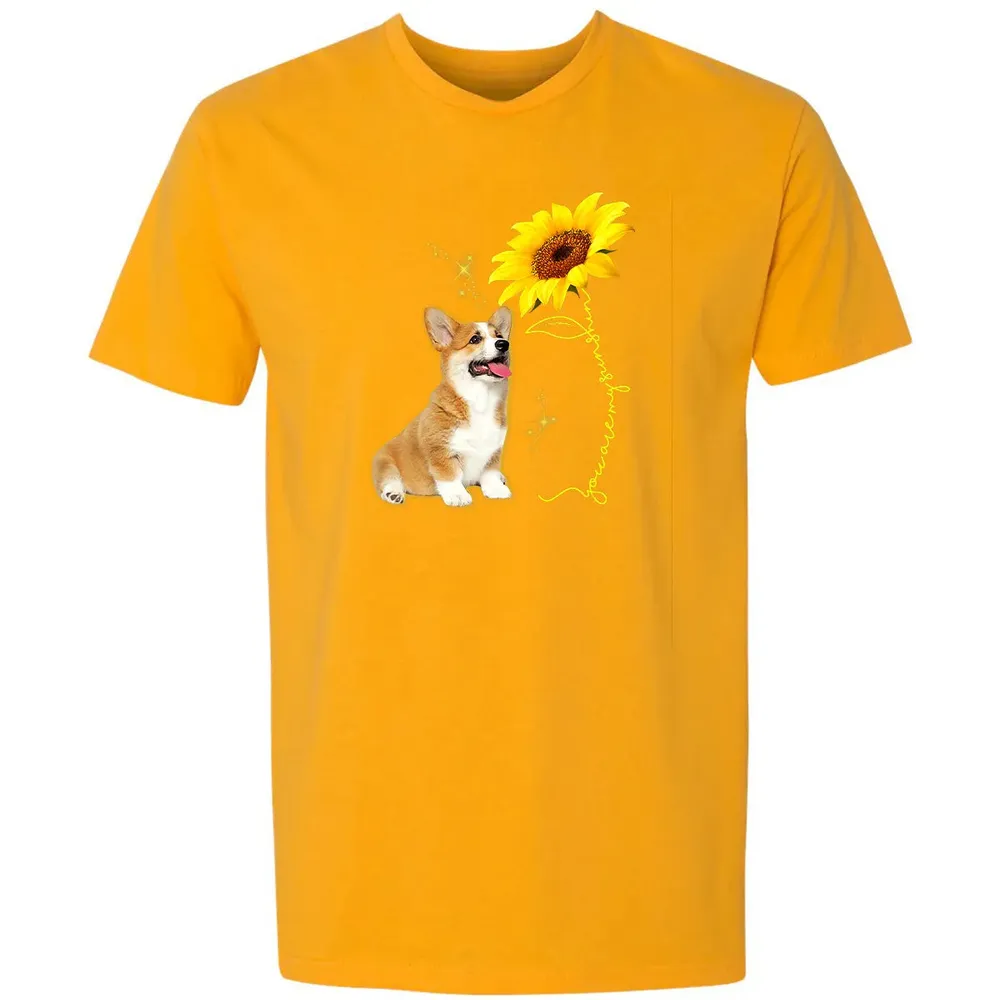 You Are My Sunshine Sunflower Corgi Lover Premium Unisex T-shirt - 11