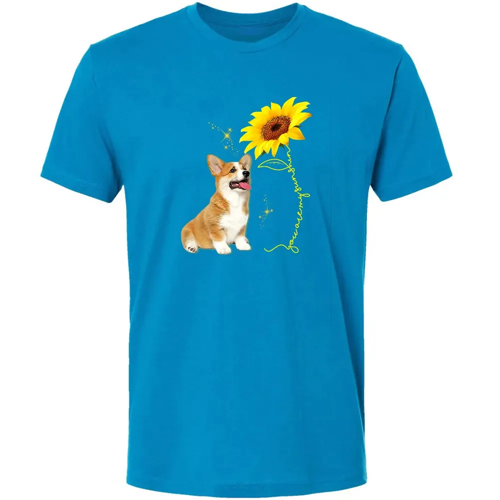 You Are My Sunshine Sunflower Corgi Lover Premium Unisex T-shirt - 15