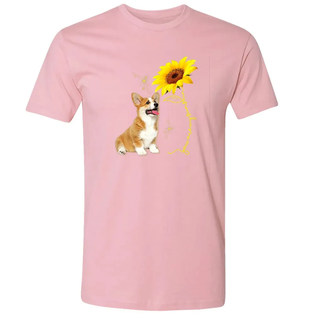 You Are My Sunshine Sunflower Corgi Lover Premium Unisex T-shirt - 3