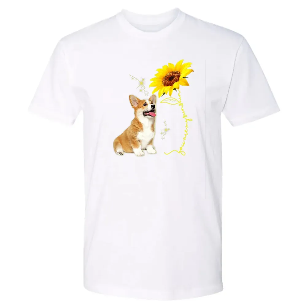 You Are My Sunshine Sunflower Corgi Lover Premium Unisex T-shirt - 4