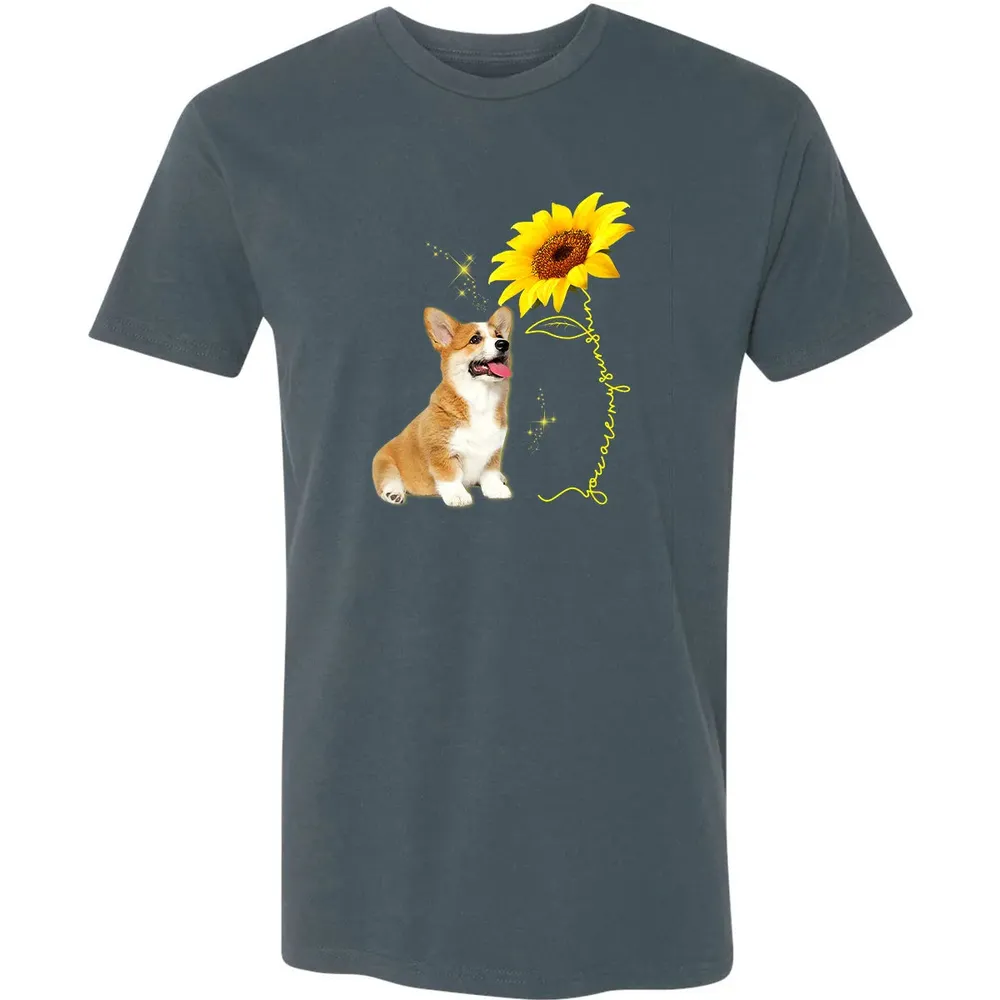 You Are My Sunshine Sunflower Corgi Lover Premium Unisex T-shirt - 14