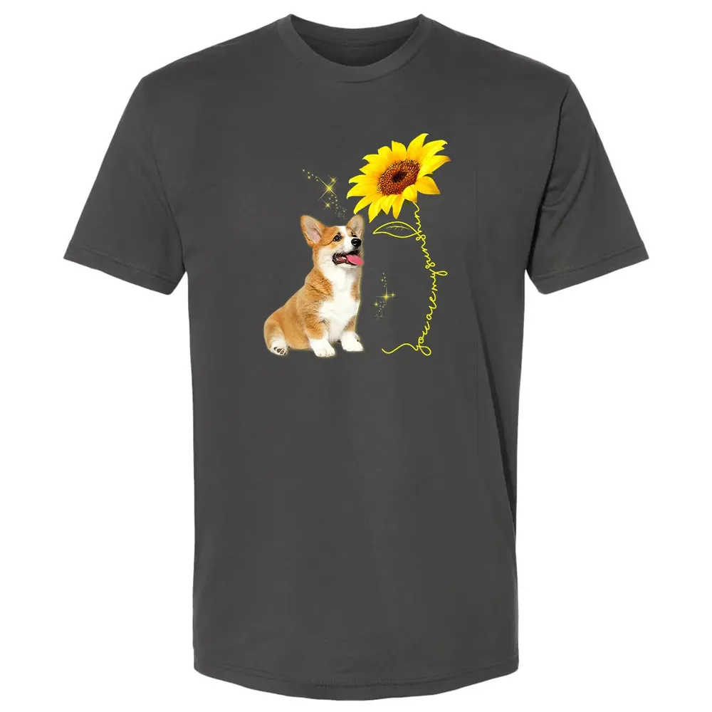 You Are My Sunshine Sunflower Corgi Lover Premium Unisex T-shirt - 8