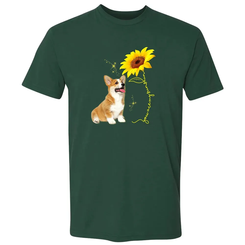 You Are My Sunshine Sunflower Corgi Lover Premium Unisex T-shirt - 12