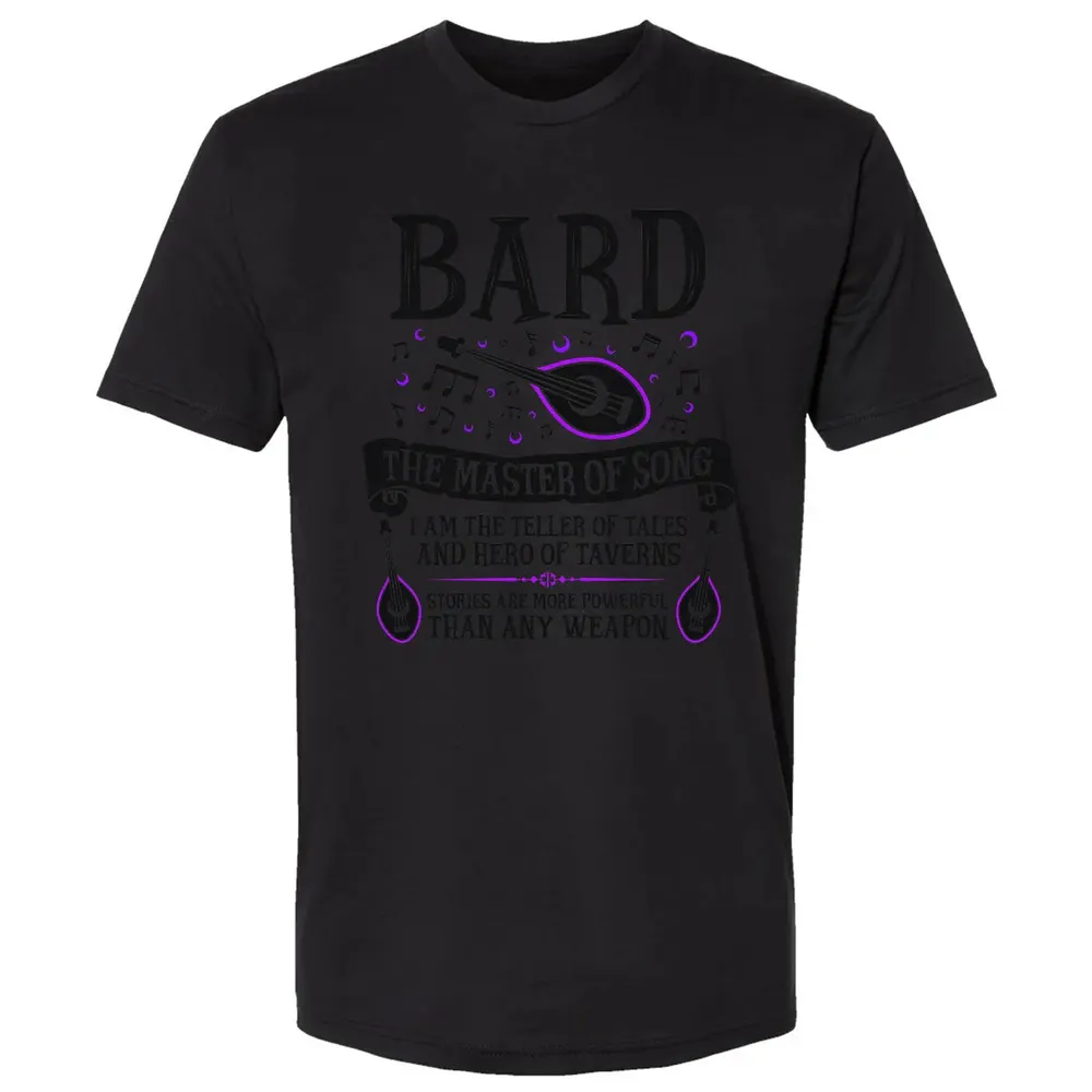 BARD, THE MASTER OF SONG (Black) Premium Unisex T-shirt - 15