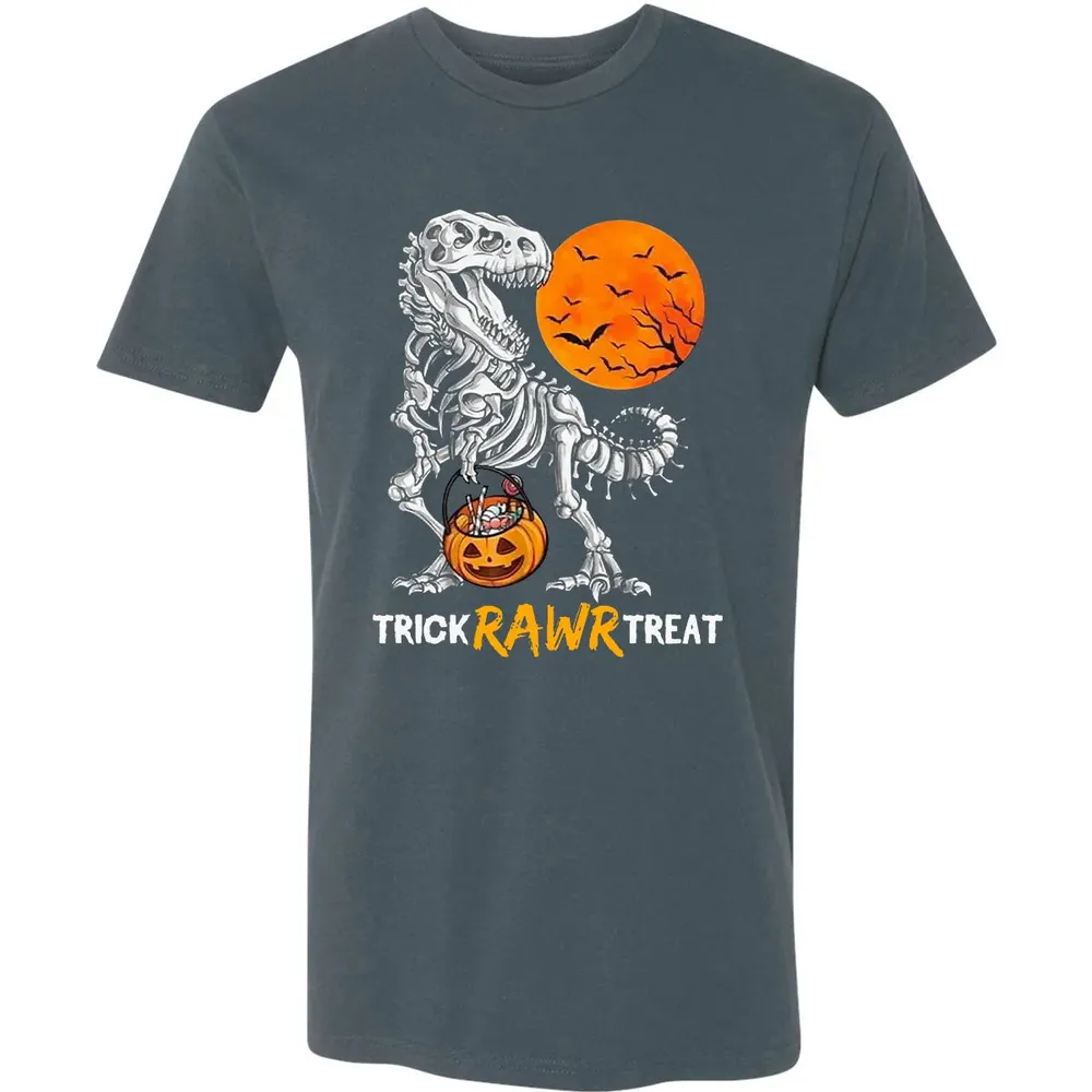 Dinosaur Skeleton Trick Rawr Treat Premium Unisex T-shirt - 14