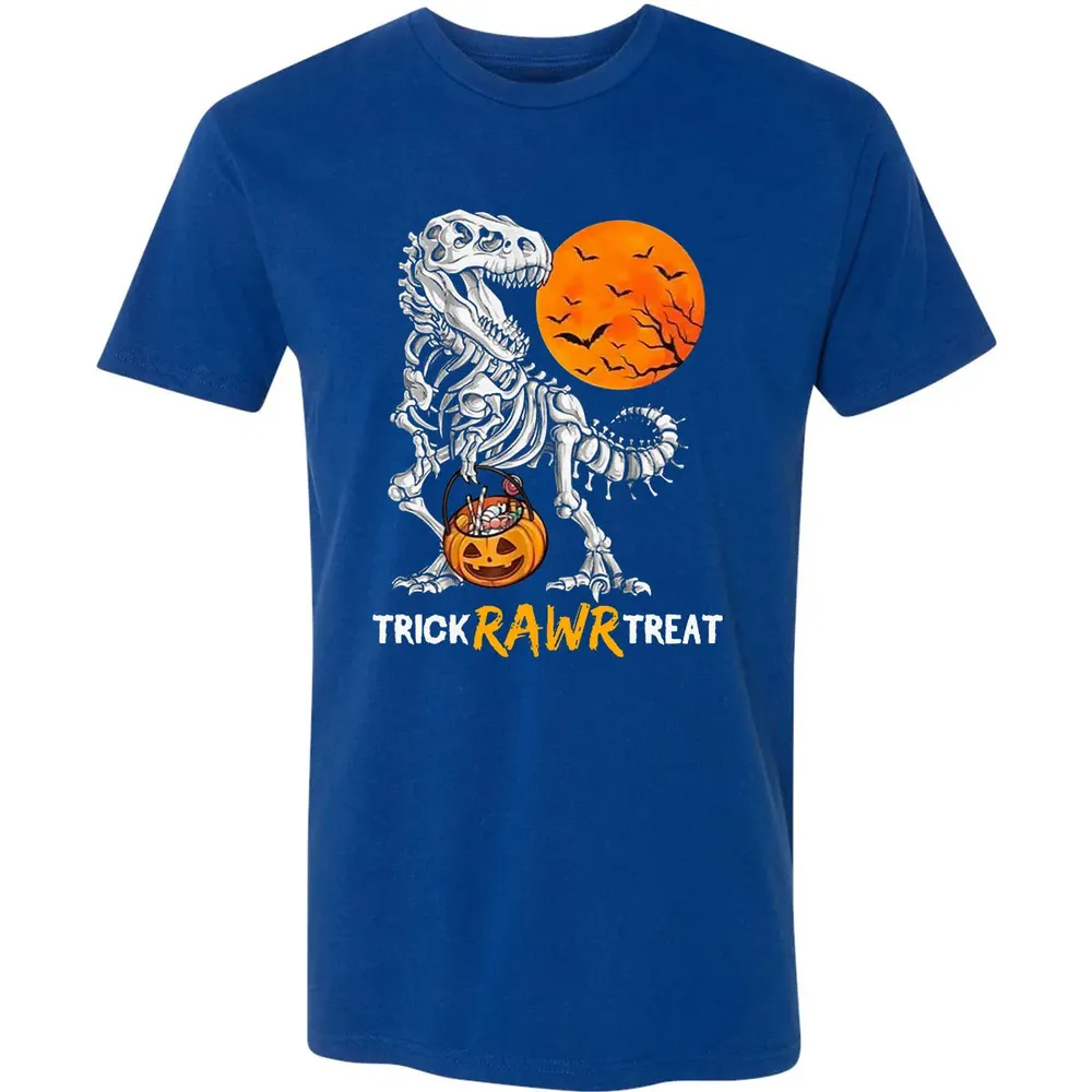 Dinosaur Skeleton Trick Rawr Treat Premium Unisex T-shirt - 10