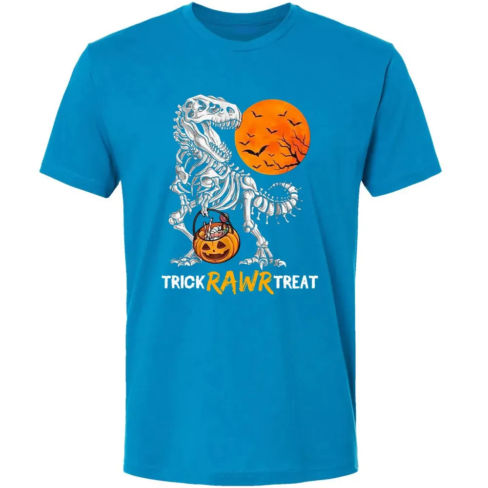 Dinosaur Skeleton Trick Rawr Treat Premium Unisex T-shirt - 15