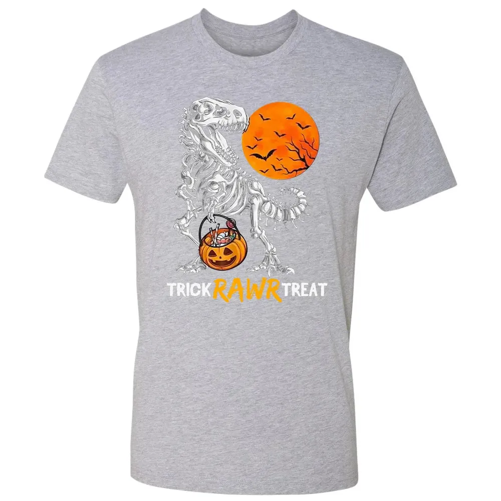 Dinosaur Skeleton Trick Rawr Treat Premium Unisex T-shirt - 9