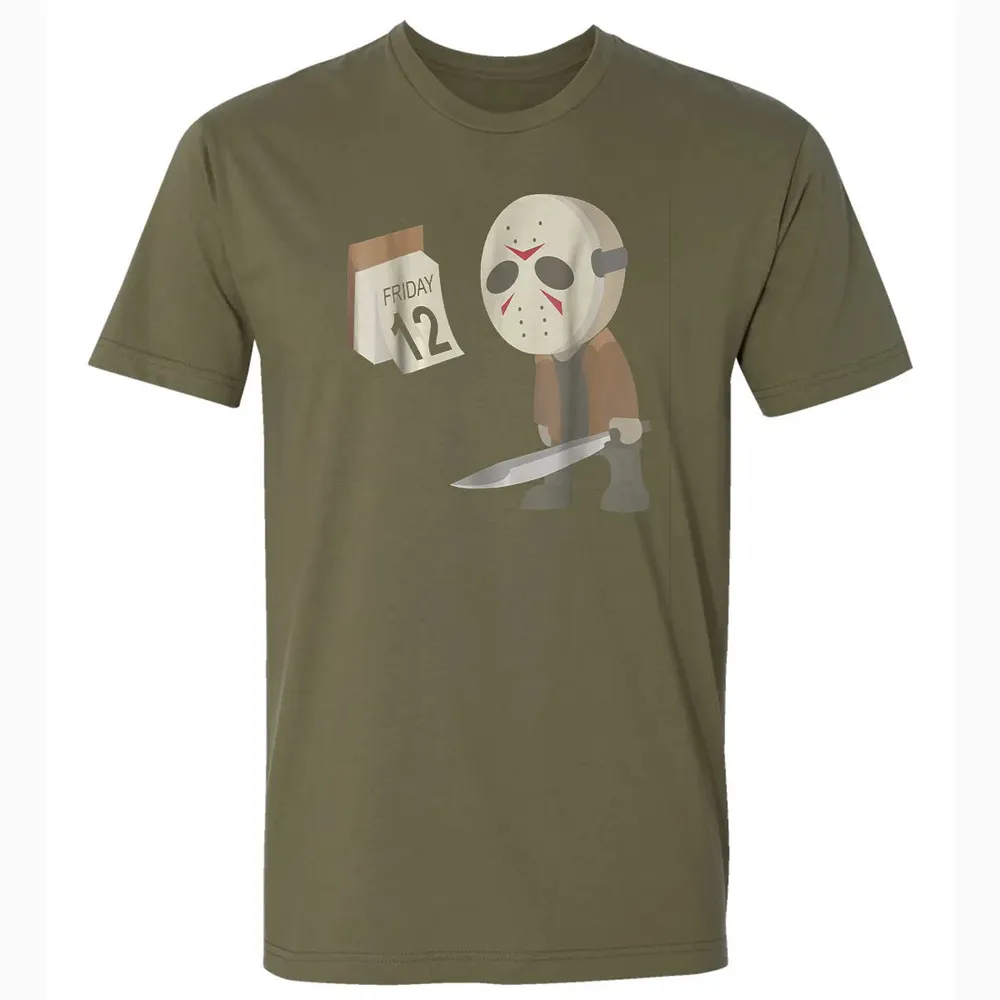 Friday 12th Funny Halloween Horror Graphic Premium Unisex T-shirt - 5