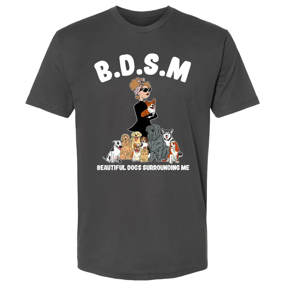 Beautiful Dogs Surrounding Me Premium Unisex T-shirt - 8