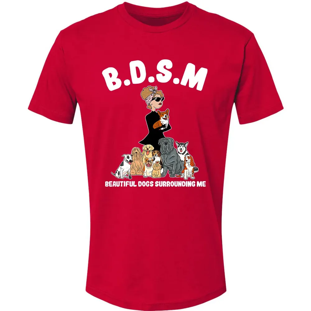 Beautiful Dogs Surrounding Me Premium Unisex T-shirt - 6