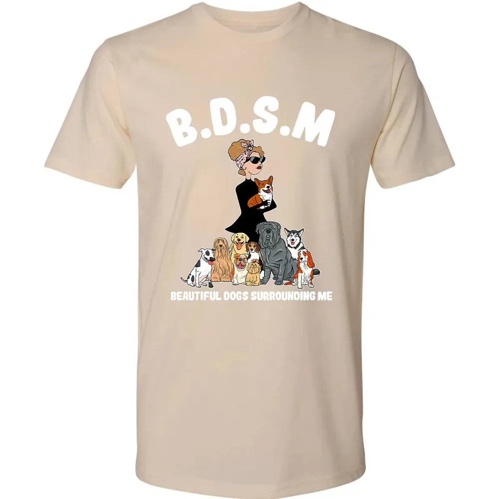 Beautiful Dogs Surrounding Me Premium Unisex T-shirt - 13