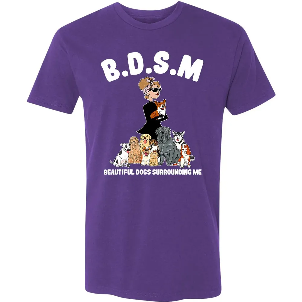 Beautiful Dogs Surrounding Me Premium Unisex T-shirt - 7