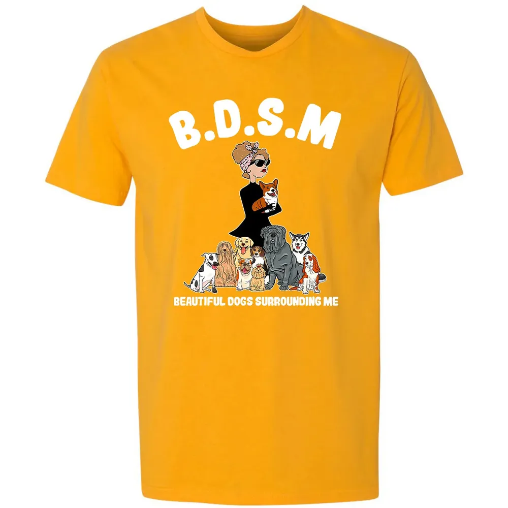Beautiful Dogs Surrounding Me Premium Unisex T-shirt - 11