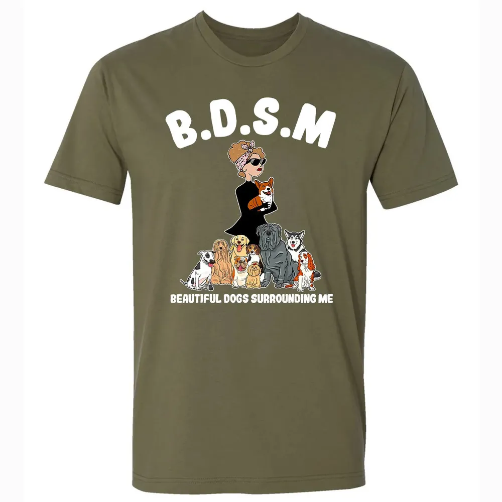 Beautiful Dogs Surrounding Me Premium Unisex T-shirt - 5