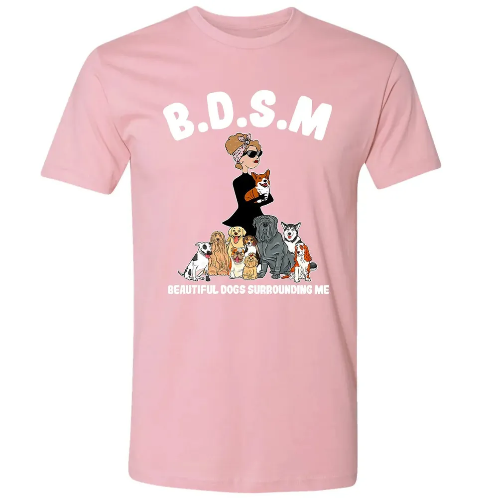 Beautiful Dogs Surrounding Me Premium Unisex T-shirt - 3