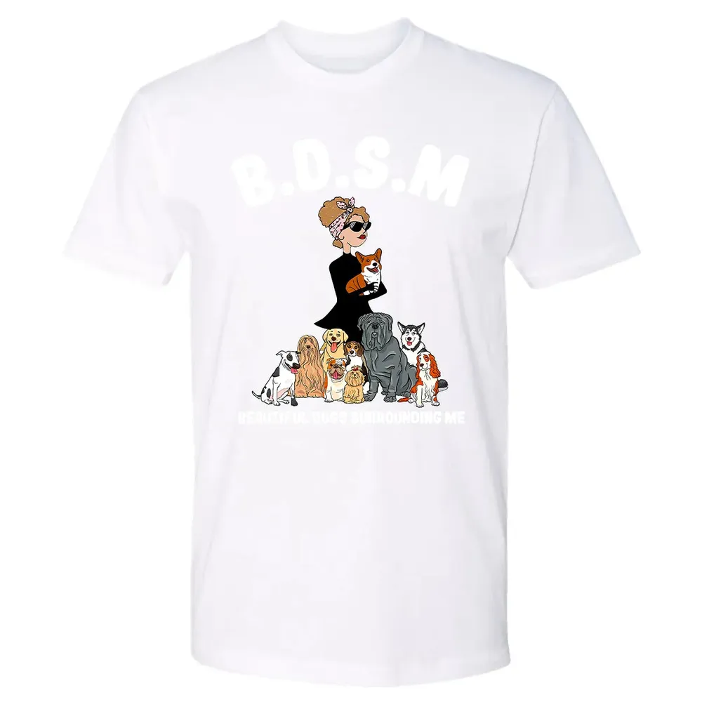 Beautiful Dogs Surrounding Me Premium Unisex T-shirt - 4