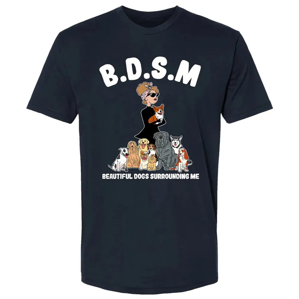Beautiful Dogs Surrounding Me Premium Unisex T-shirt - 2