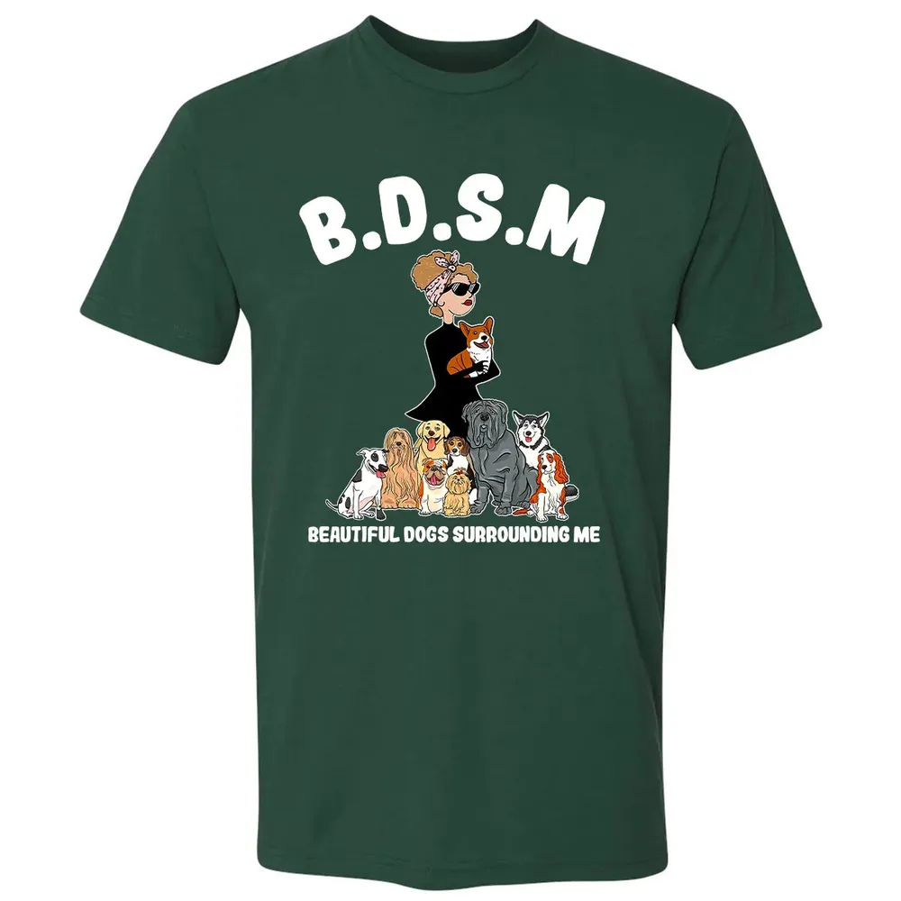 Beautiful Dogs Surrounding Me Premium Unisex T-shirt - 12