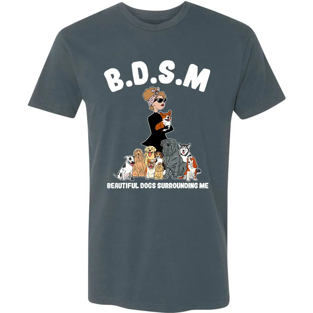 Beautiful Dogs Surrounding Me Premium Unisex T-shirt - 14