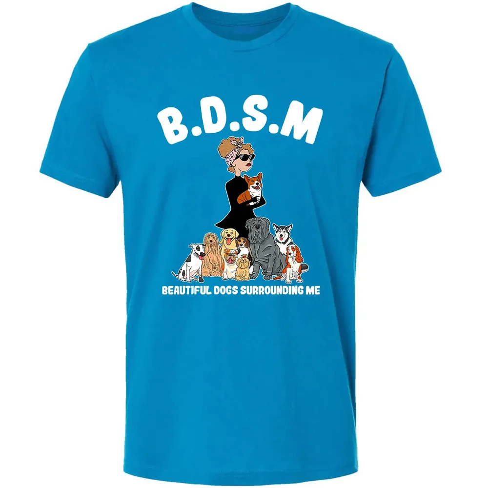 Beautiful Dogs Surrounding Me Premium Unisex T-shirt - 15