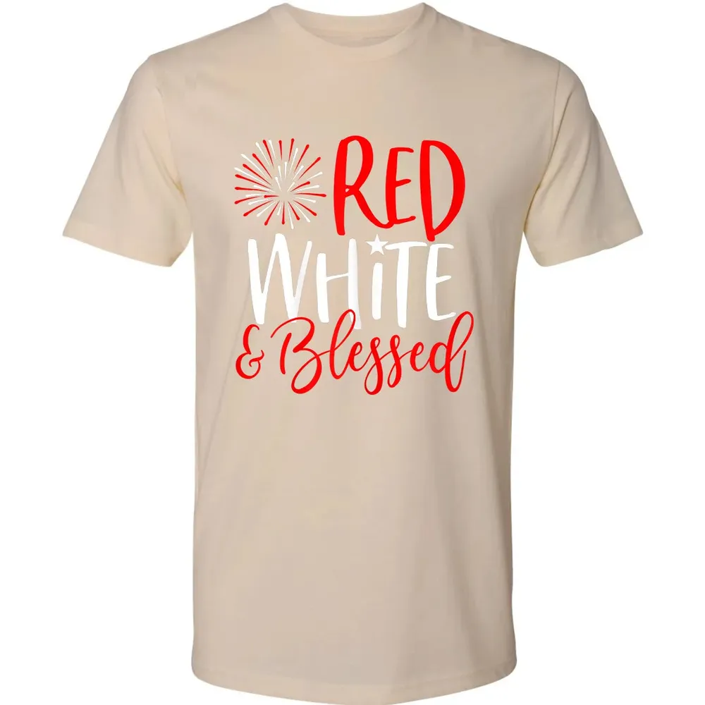 Red White &amp; Blessed  4th of July Cute Patriotic America Premium Unisex T-shirt - 13